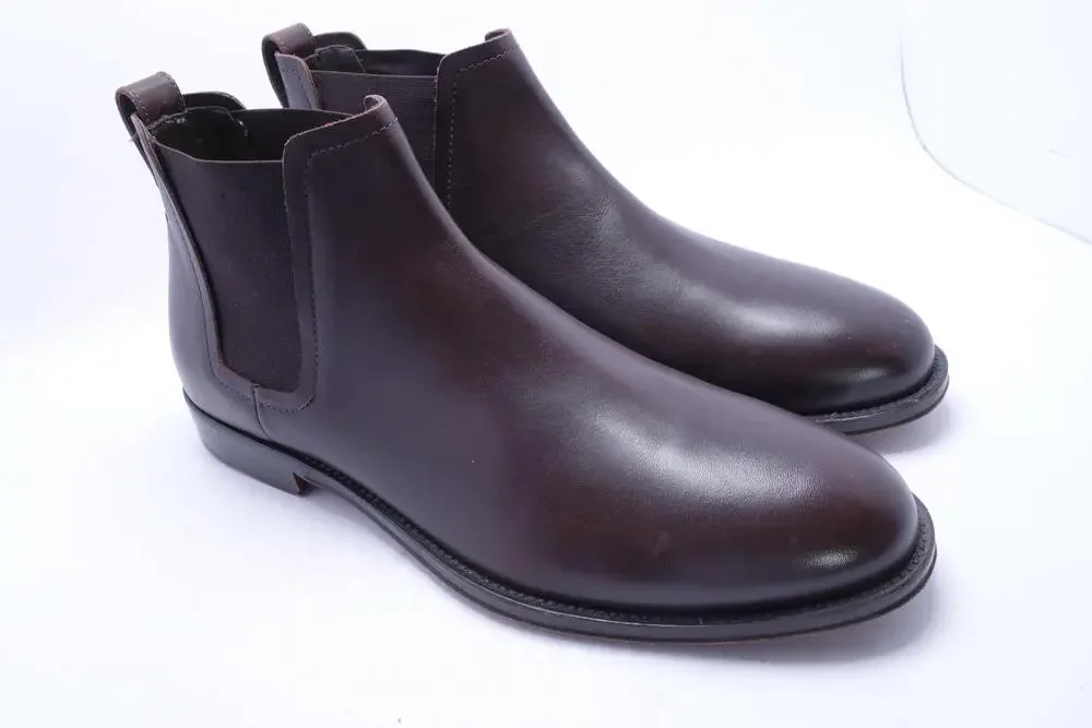 Brooks Brothers Chelsea Boots Mens Size 11 Brown Leather Ankle Made In Italy